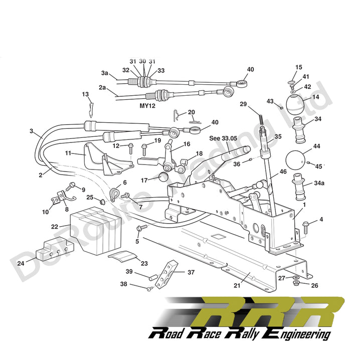 Evora Gear cable Crossgate 	(A132F0216F)
