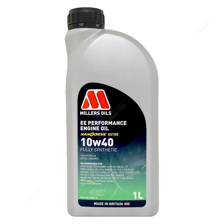 Millers Oils EE Performance 10w-40 Fully Synthetic Engine Oil - 1 Litr ...