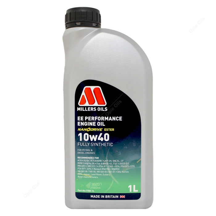 Millers Oils EE Performance 10w-40 Fully Synthetic Engine Oil - 1 Litre