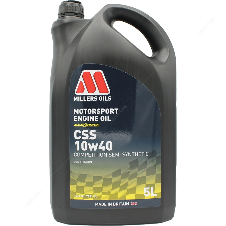Millers Oils Motorsport CSS 10w-40 Nanodrive Semi Synthetic Engine Oil ...