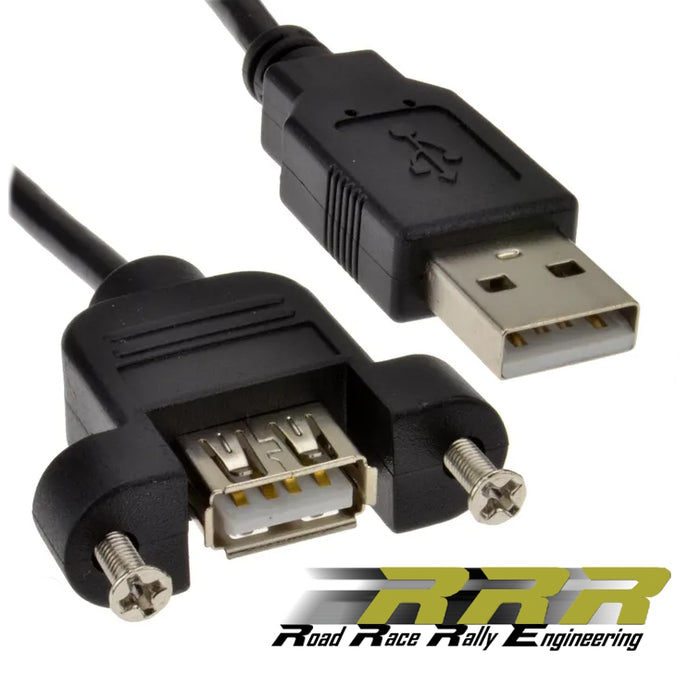 USB socket panel mount cable